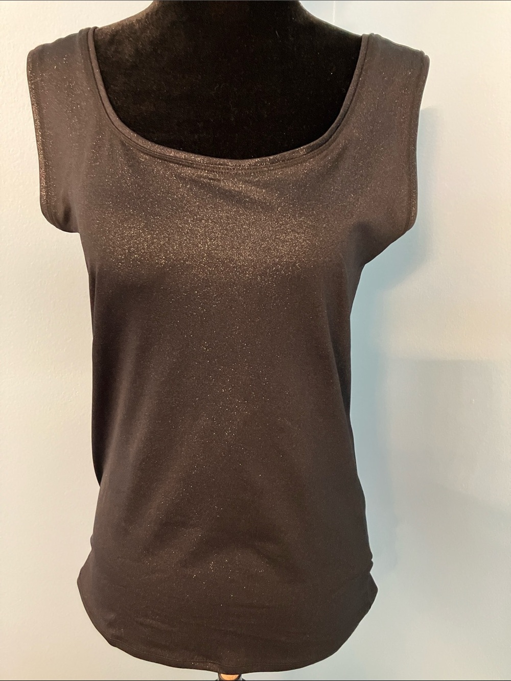 White House Black Market Black Shimmer Scoop Neck Tank